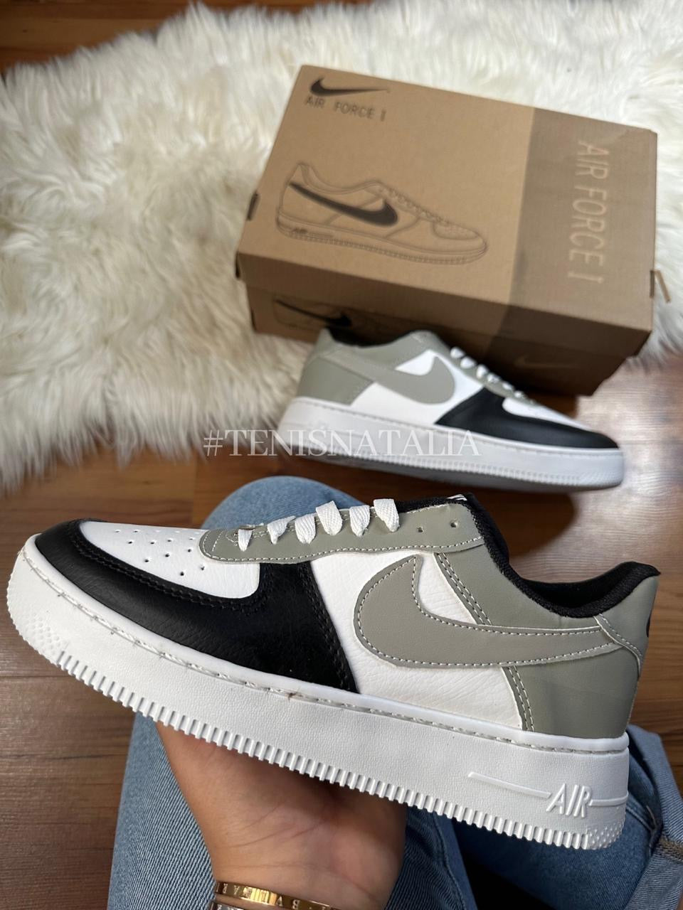 AF1 BLANCO NEGRO GRIS