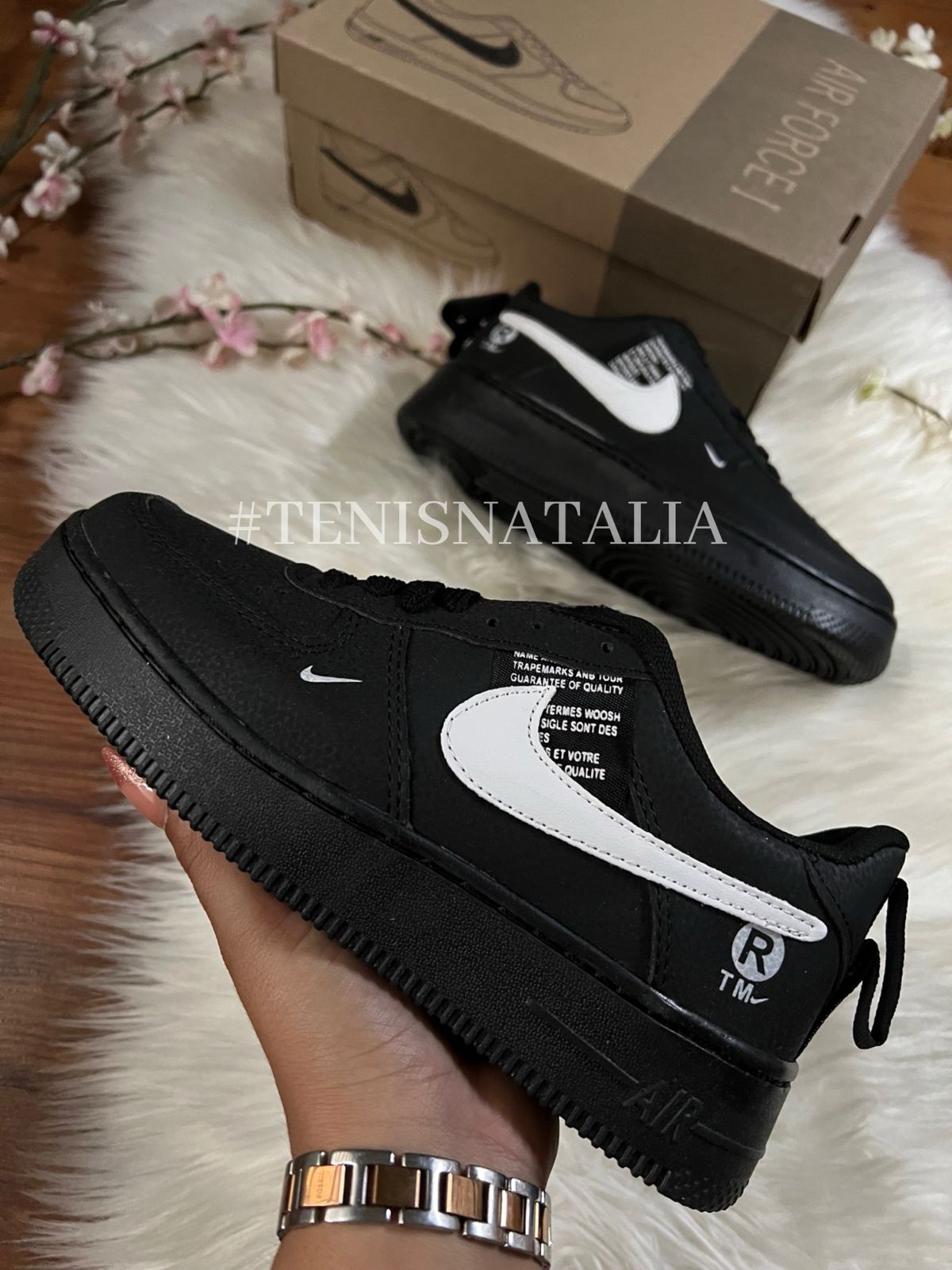 AF1 NEGRO BLANCO TM