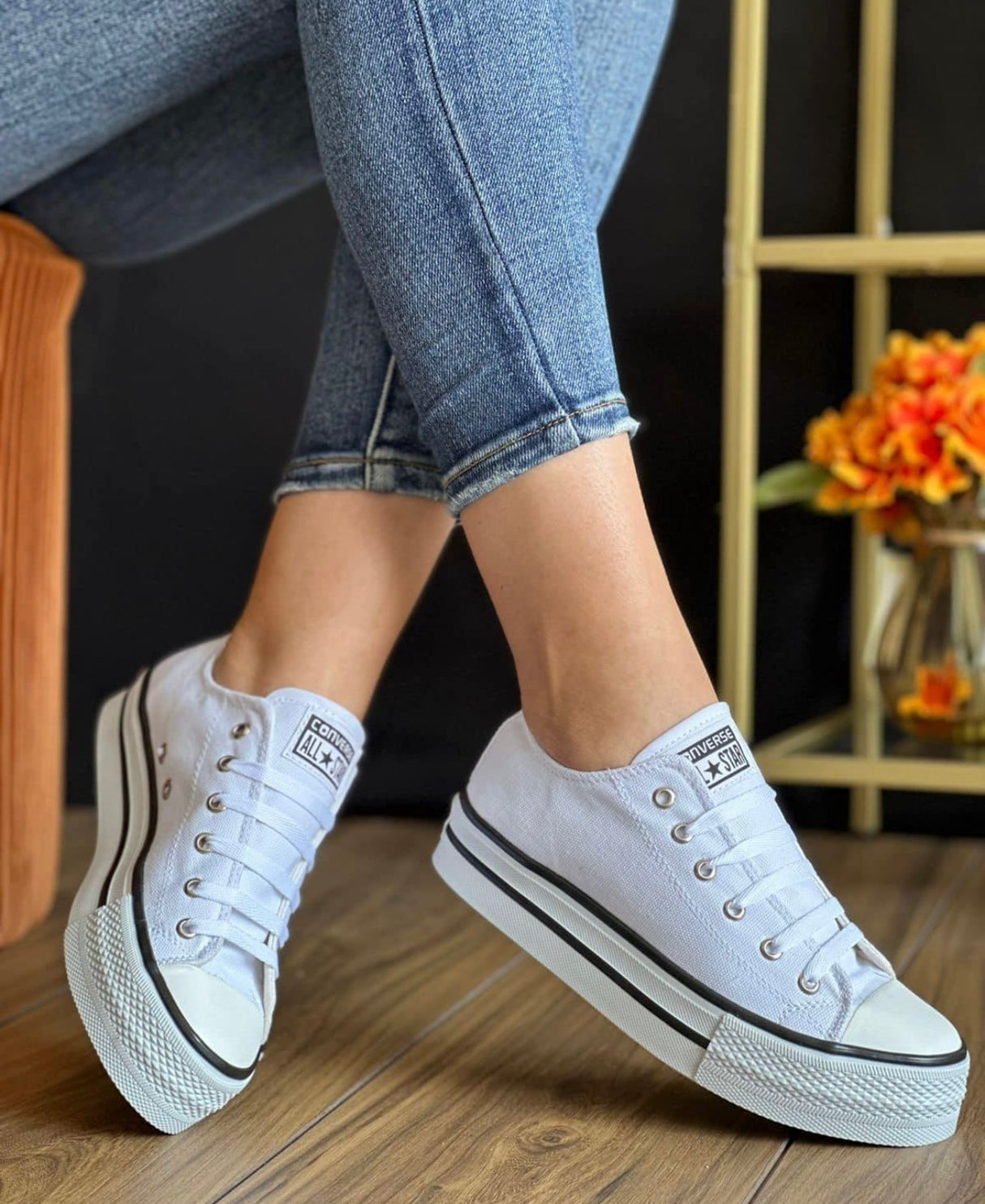 CONVERSE CHOCLO BLANCO PLATAFORMA