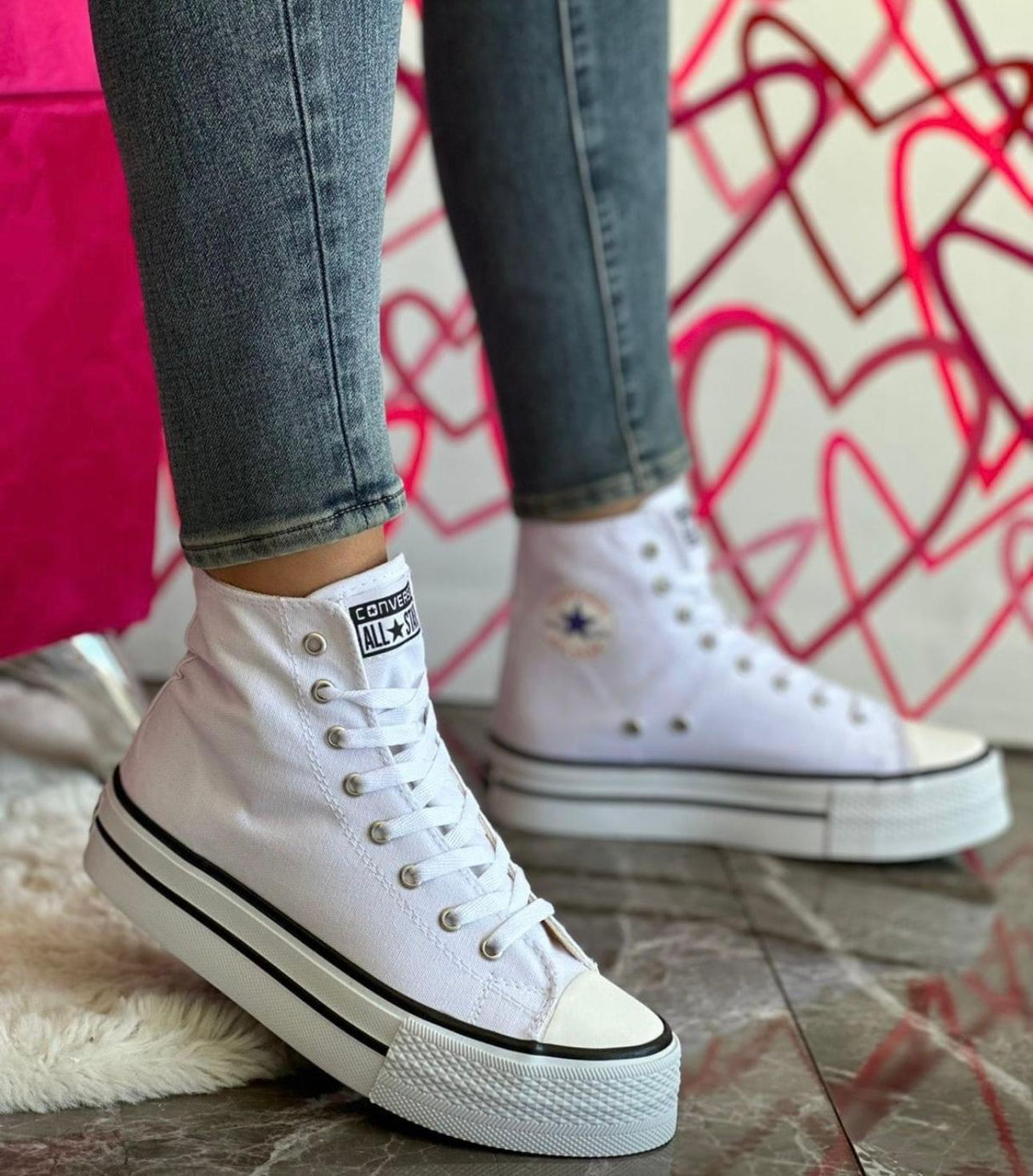 CONVERSE PLATAFORMA BOTA BLANCO